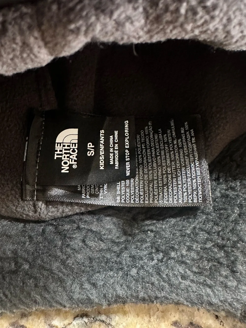 The North Face Gray Sherpa Fleece Shasta Trapper Hat  Kids size Small